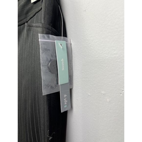 Apt 9 Cropped Dress Pants Womens 10 Ava Fit Black Striped Capri Career‎ NEW - Picture 6 of 9